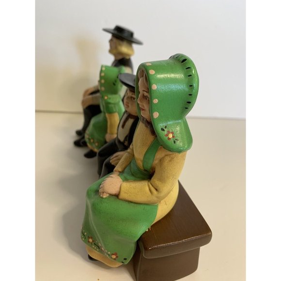 Holland Mold Amish Pennsylvania Dutch Family Sitting On Bench Vintage - Picture 4 of 10